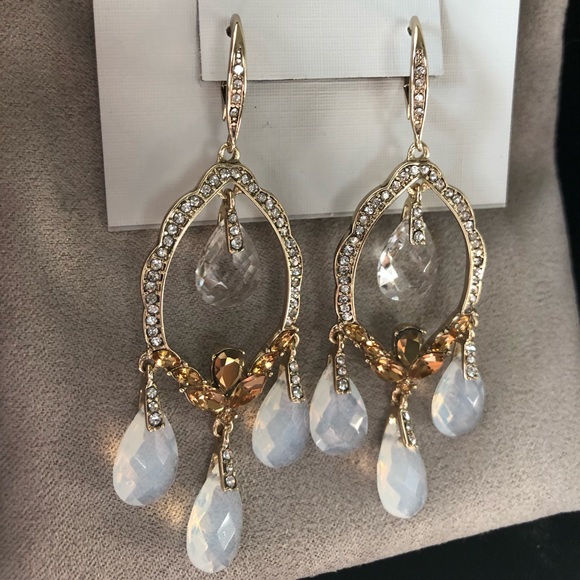 JENNY PACKHAM GOLDTONE CRYSTAL CHANDELIER EARRINGS - Picture 6 of 12